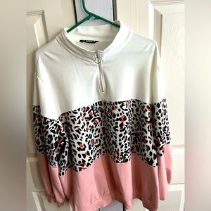 Lightweight cheetah print pullover